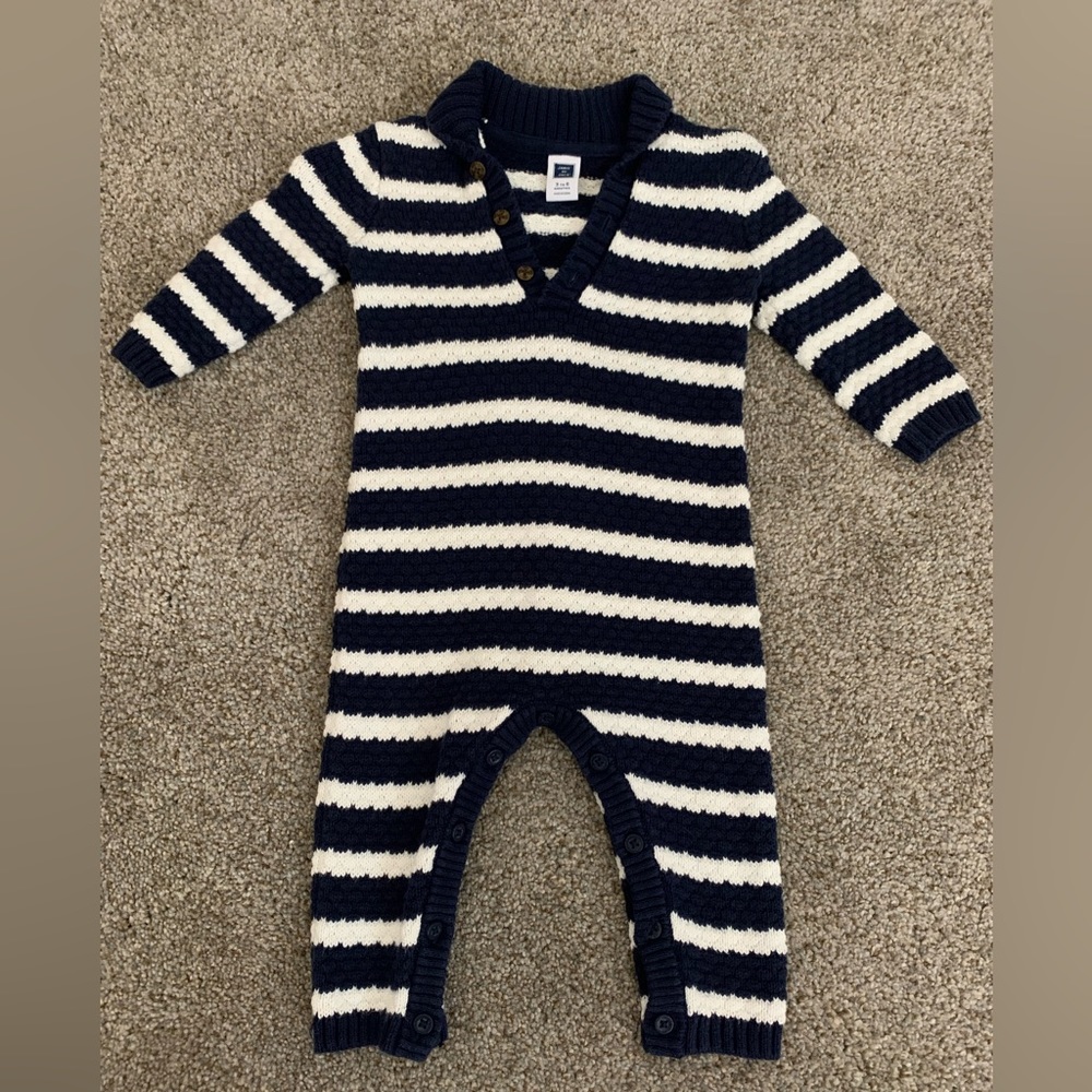 Janie And Jack Striped Knit Romper